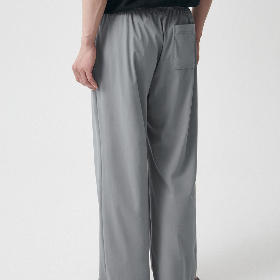 [Cooltandard] Cooling Deep Tuck Wide Banding Pants [Light Gray]
