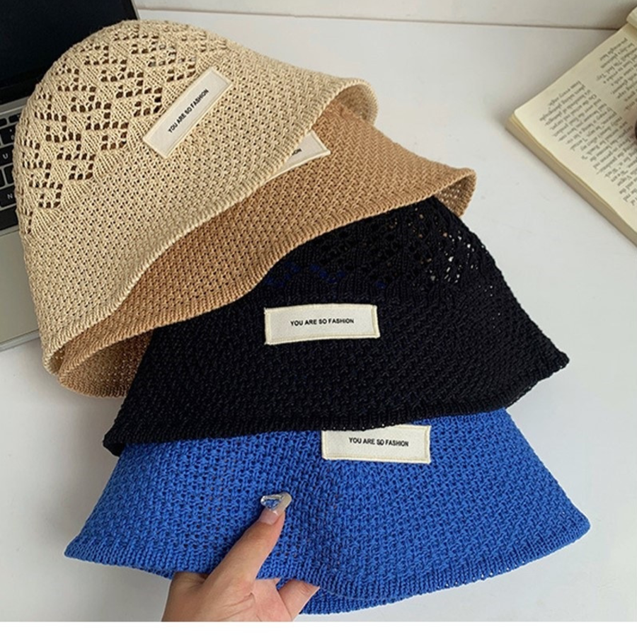 YouAre Knit Bucket Hat — вязаная летняя панама для защиты от солнца