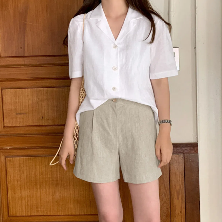 Perriem – рубашка Slim Linen Short-Sleeve Shirt