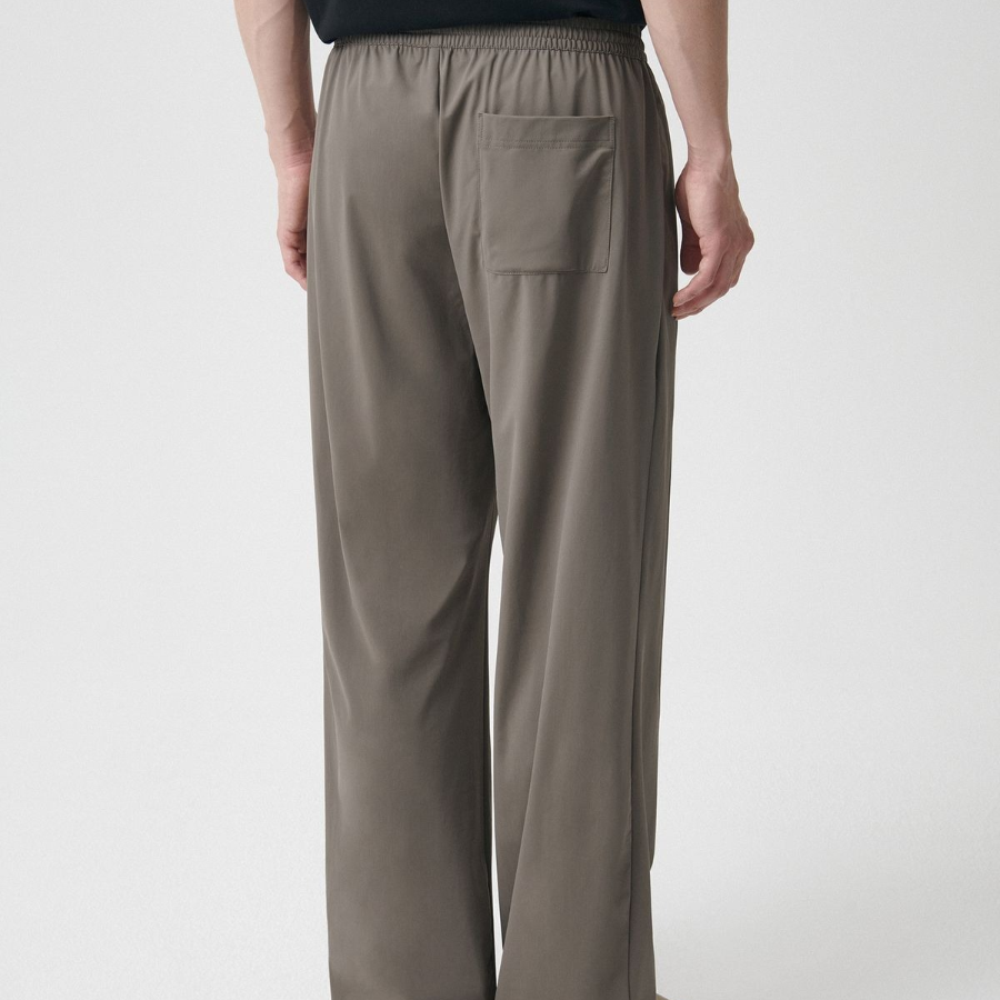 [Cooltandard] Cooling Deep Tuck Wide Banding Pants [Dusty Beige]