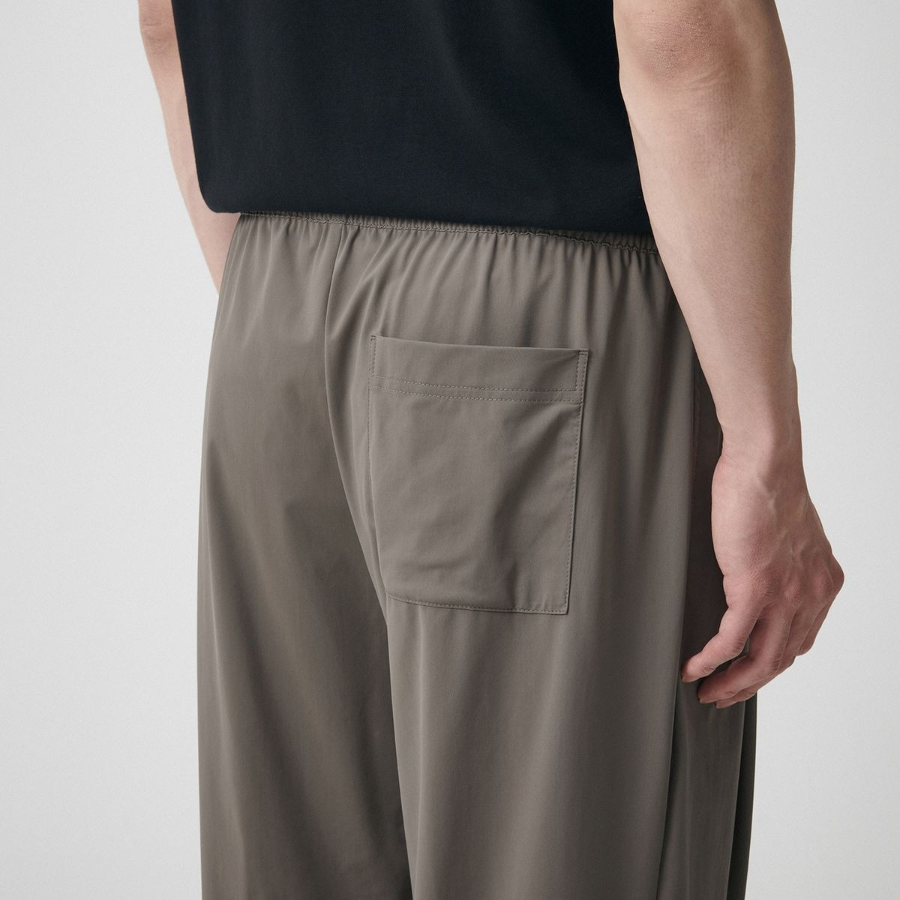 [Cooltandard] Cooling Deep Tuck Wide Banding Pants [Dusty Beige]