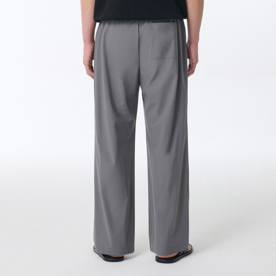 [Cooltandard] Cooling Deep Tuck Wide Banding Pants [Medium Gray]