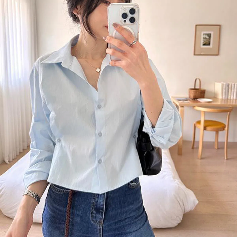 Lucerne – рубашка Side-Button Pintuck Crop Shirt