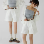 Dido Хайвейст бермуды из хлопка с защипами и ремнём в комплекте