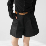 Dido Хайвейст бермуды из хлопка с защипами и ремнём в комплекте