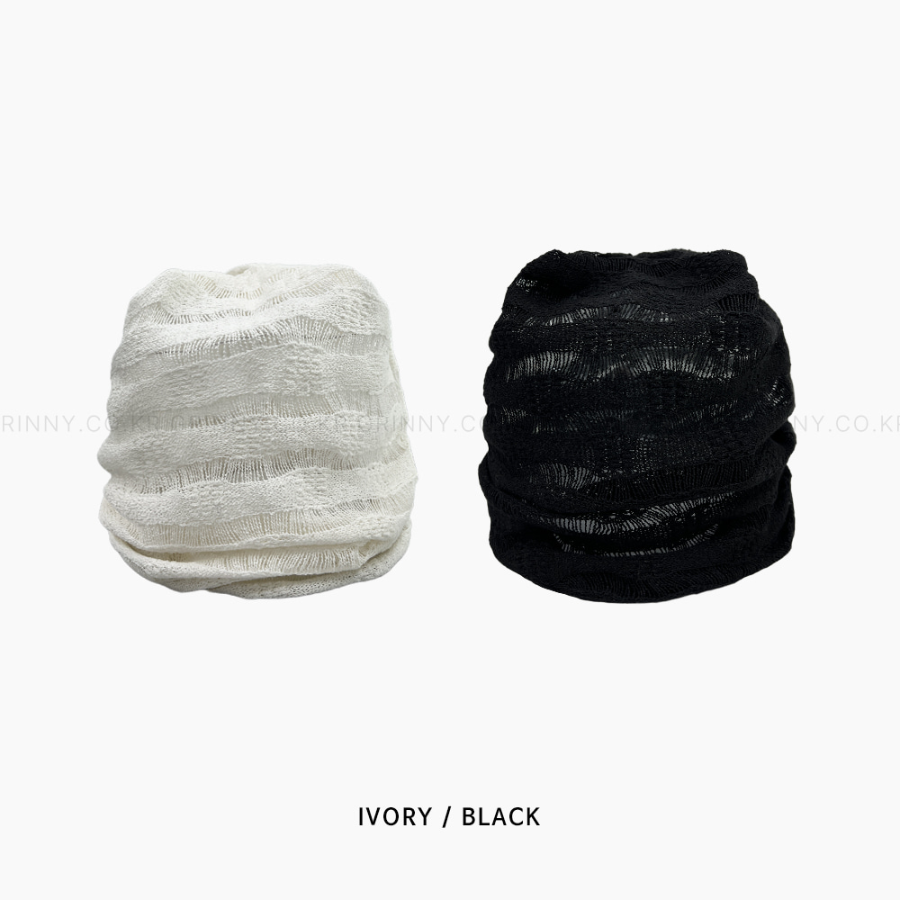 Летняя прозрачная вязаная шапочка "Summer Stripe" — лёгкий акцент в стиле casual