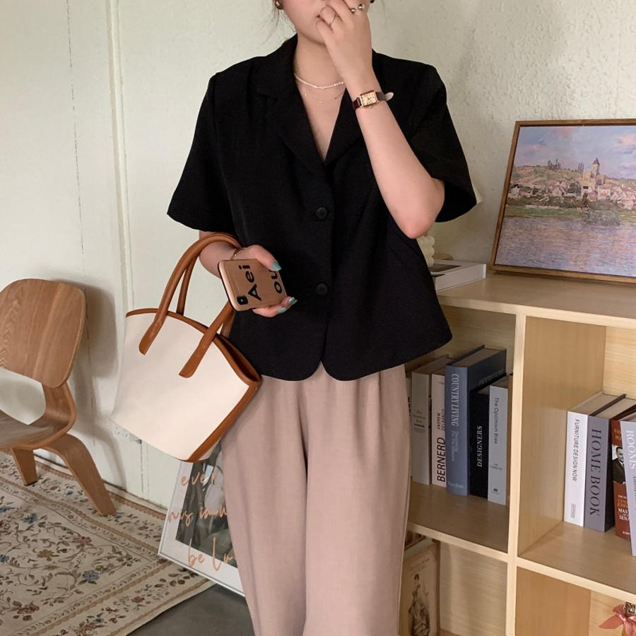Mood – блузка Collar Button Crop Shirt Blouse