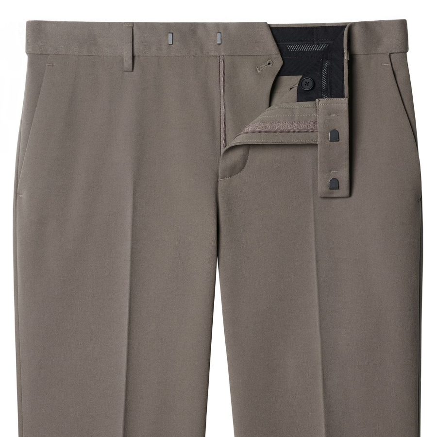 [Cooltandard] Heavyweight Brushed Tapered Hidden Banding 10/10 Slacks [Dusty Beige]