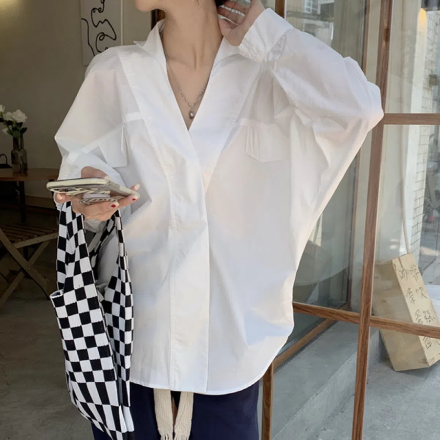 Romena – рубашка V-Neck Loose-Fit Shirt