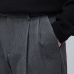 [Cooltandard] Heavyweight Brushed Real Wide Hidden Banding Slacks [Medium Gray]