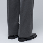 [Cooltandard] Heavyweight Brushed Real Wide Hidden Banding Slacks [Medium Gray]