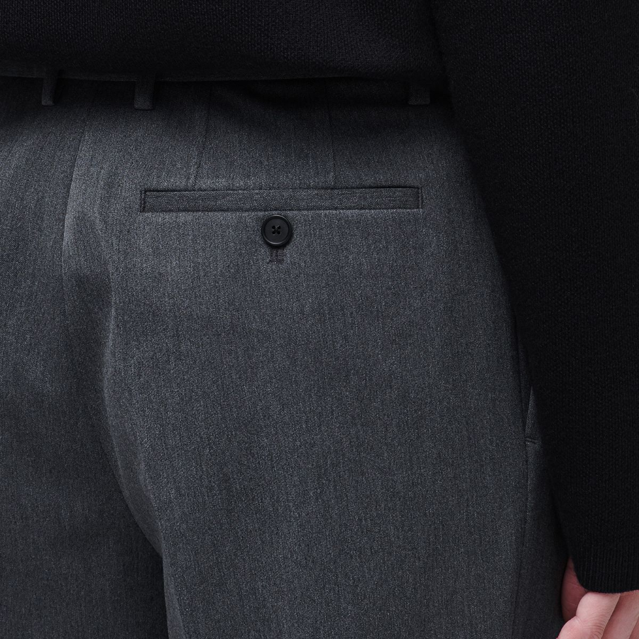 [Cooltandard] Heavyweight Brushed Real Wide Hidden Banding Slacks [Medium Gray]