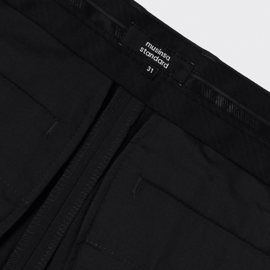 [Cooltandard] Flare Hidden Banding Slacks [Black]