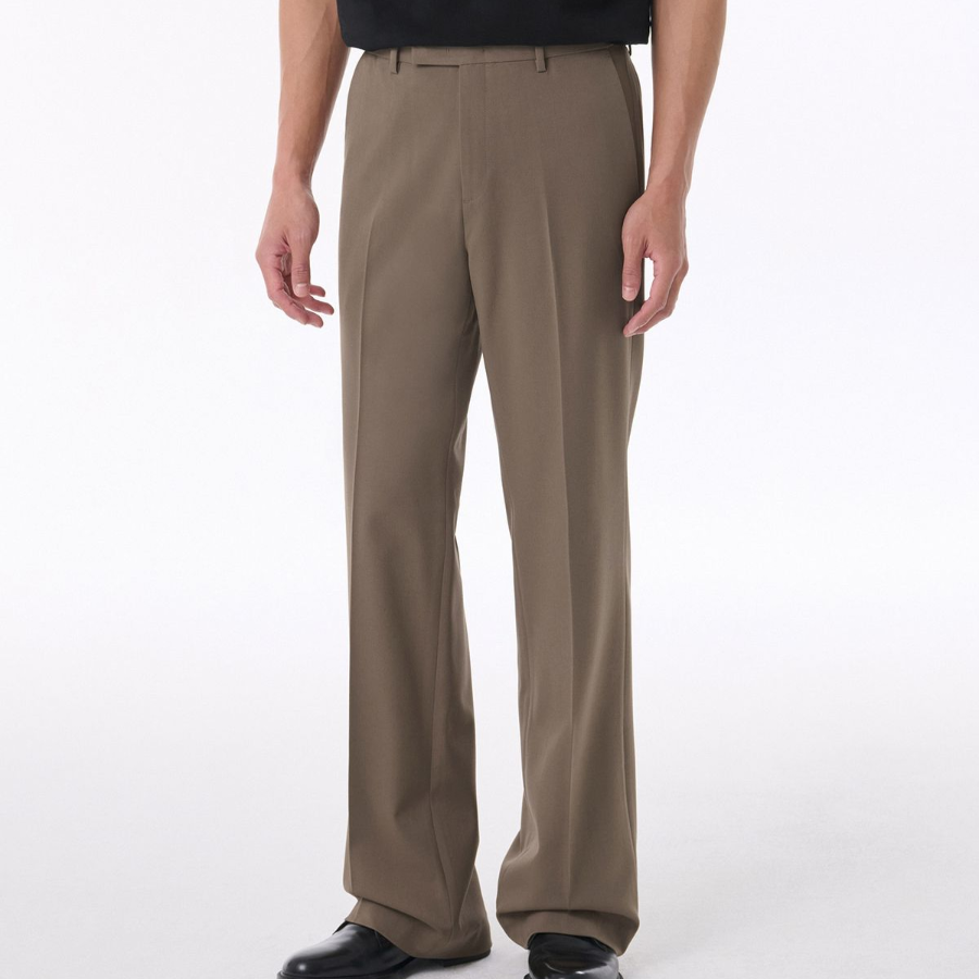 [Cooltandard] Flare Hidden Banding Slacks [Dusty Beige]