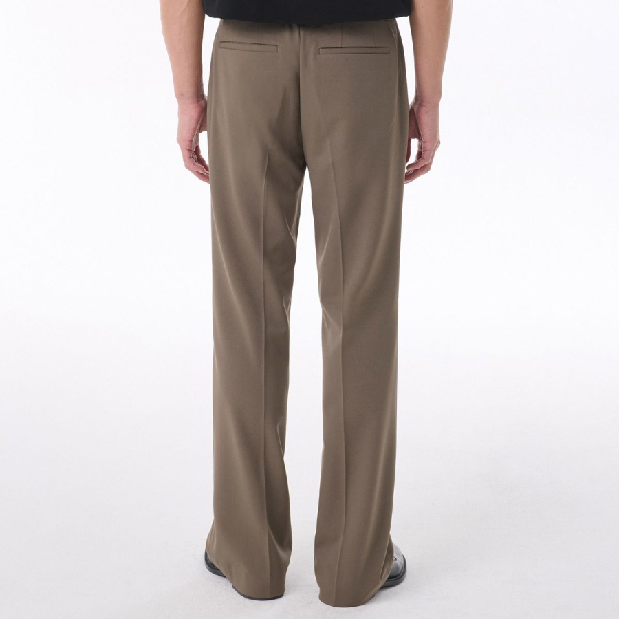 [Cooltandard] Flare Hidden Banding Slacks [Dusty Beige]