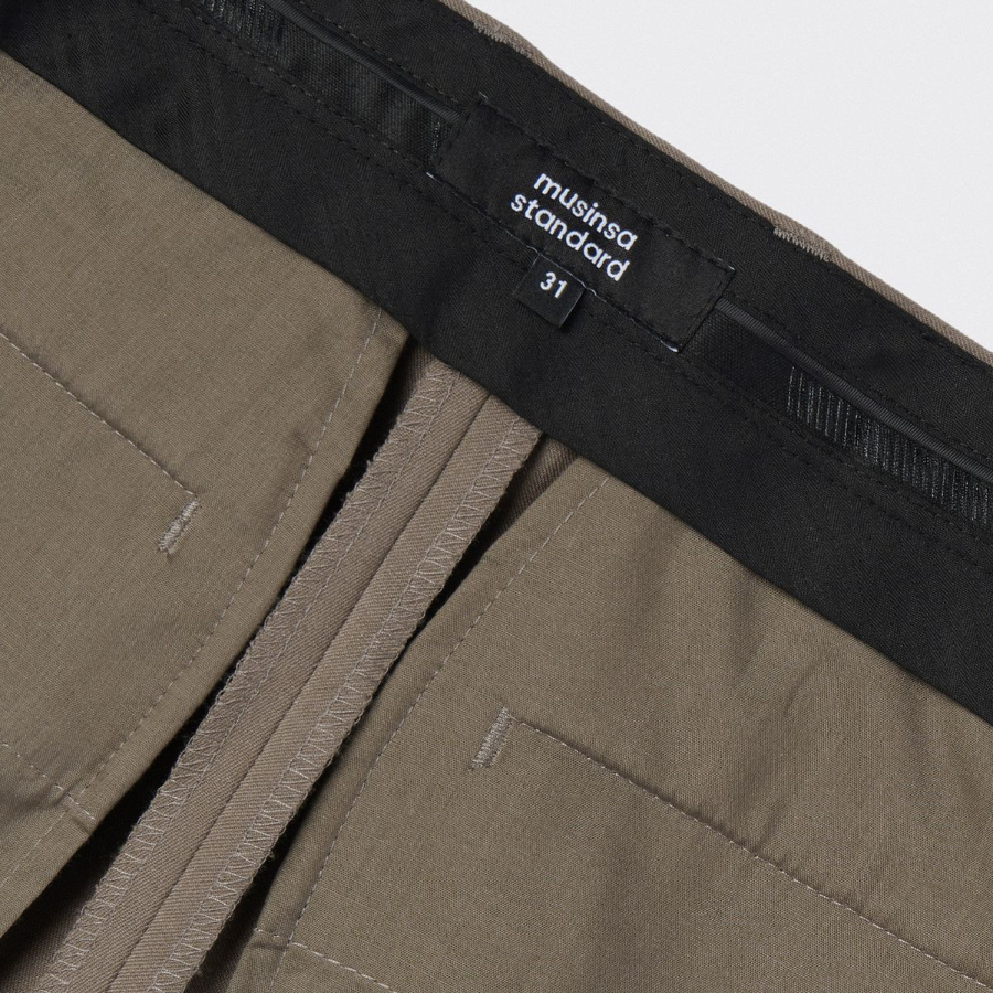 [Cooltandard] Flare Hidden Banding Slacks [Dusty Beige]