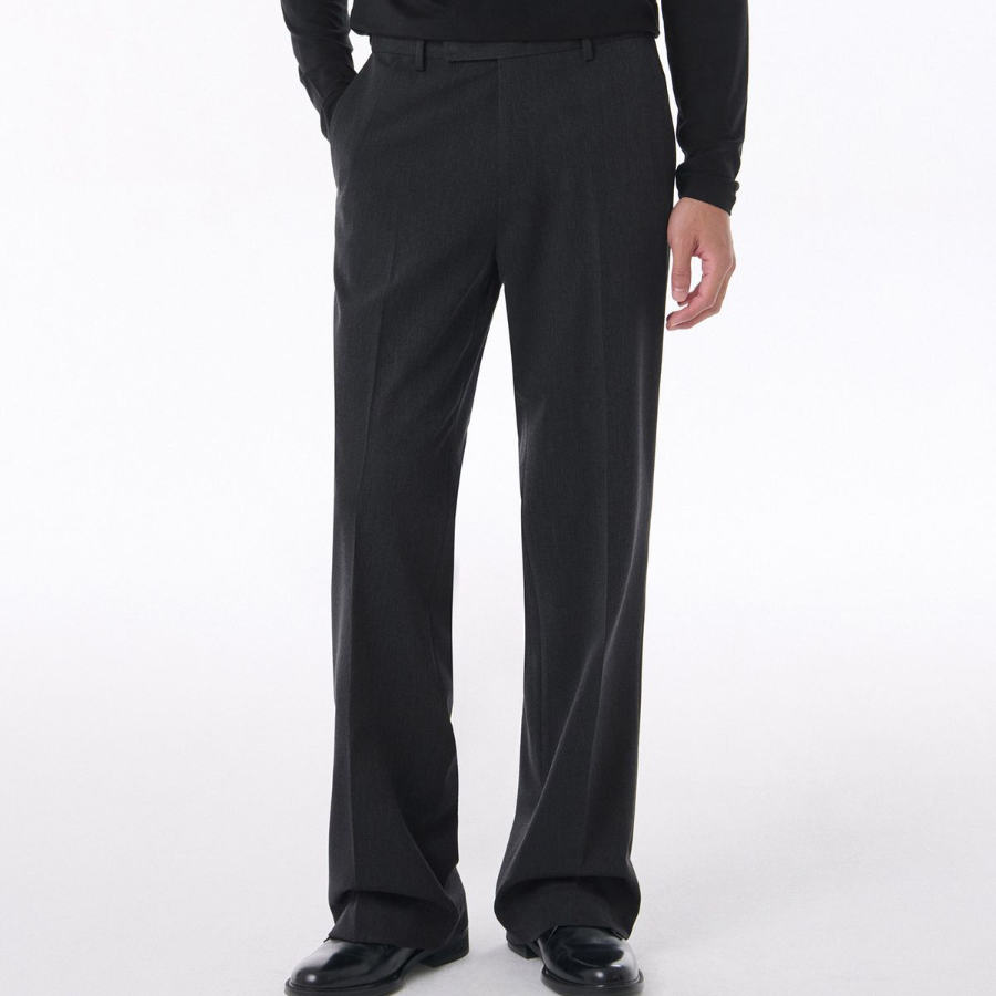 [Cooltandard] Flare Hidden Banding Slacks [Charcoal Gray]