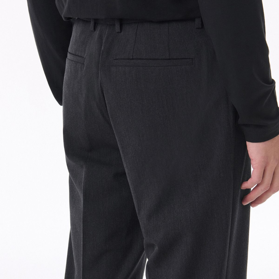 [Cooltandard] Flare Hidden Banding Slacks [Charcoal Gray]