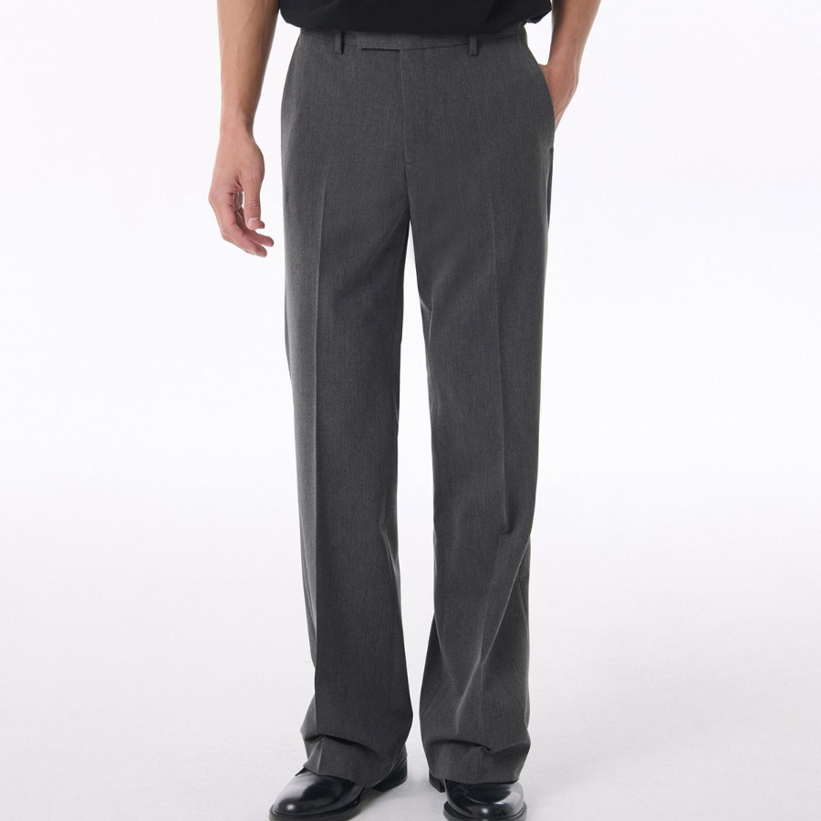 [Cooltandard] Flare Hidden Banding Slacks [Medium Gray]