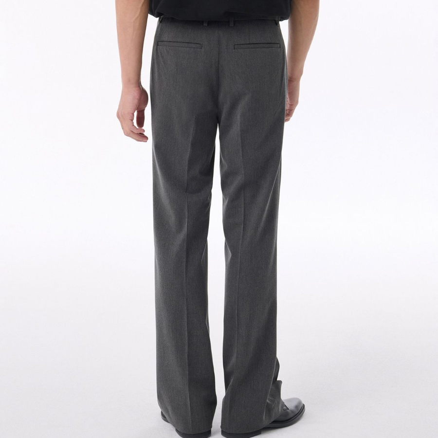 [Cooltandard] Flare Hidden Banding Slacks [Medium Gray]