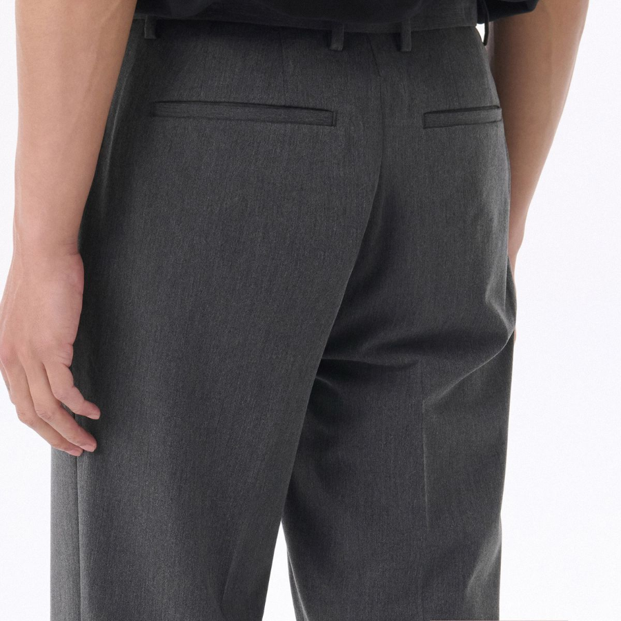 [Cooltandard] Flare Hidden Banding Slacks [Medium Gray]