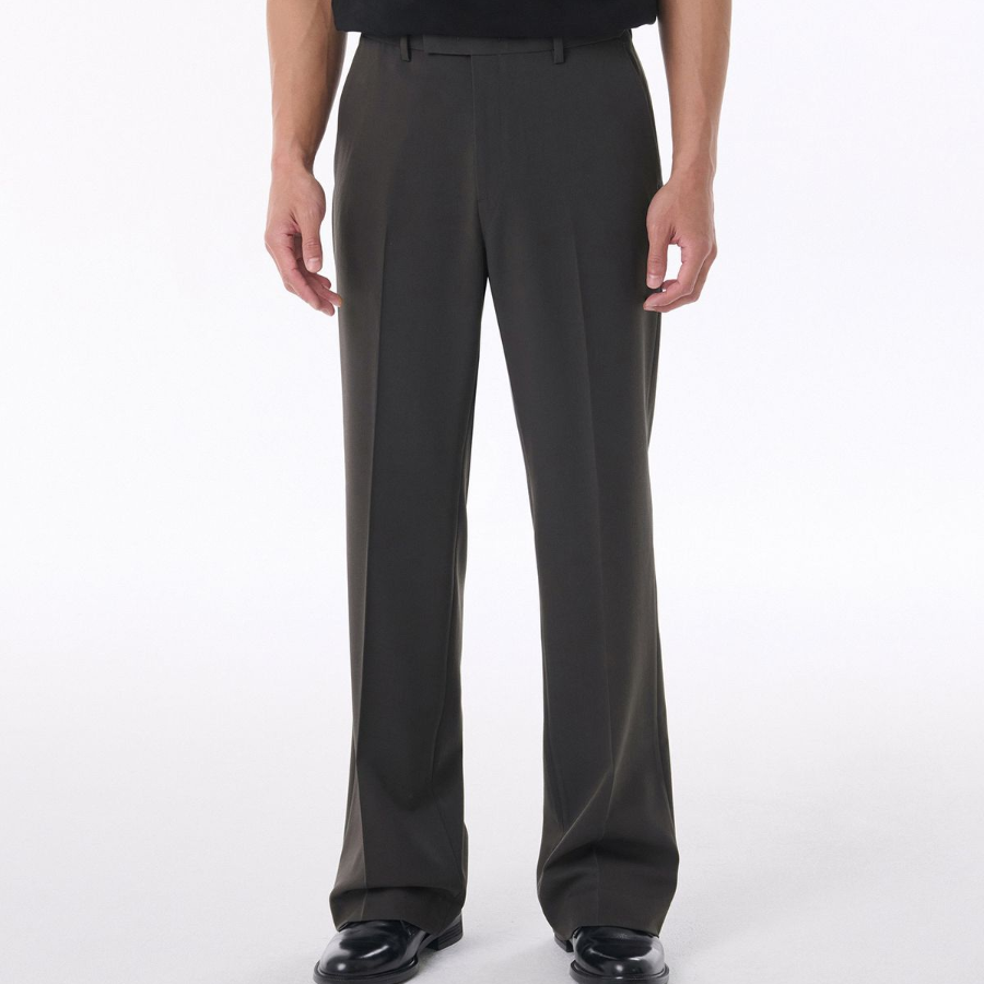 [Cooltandard] Flare Hidden Banding Slacks [Gunmetal]