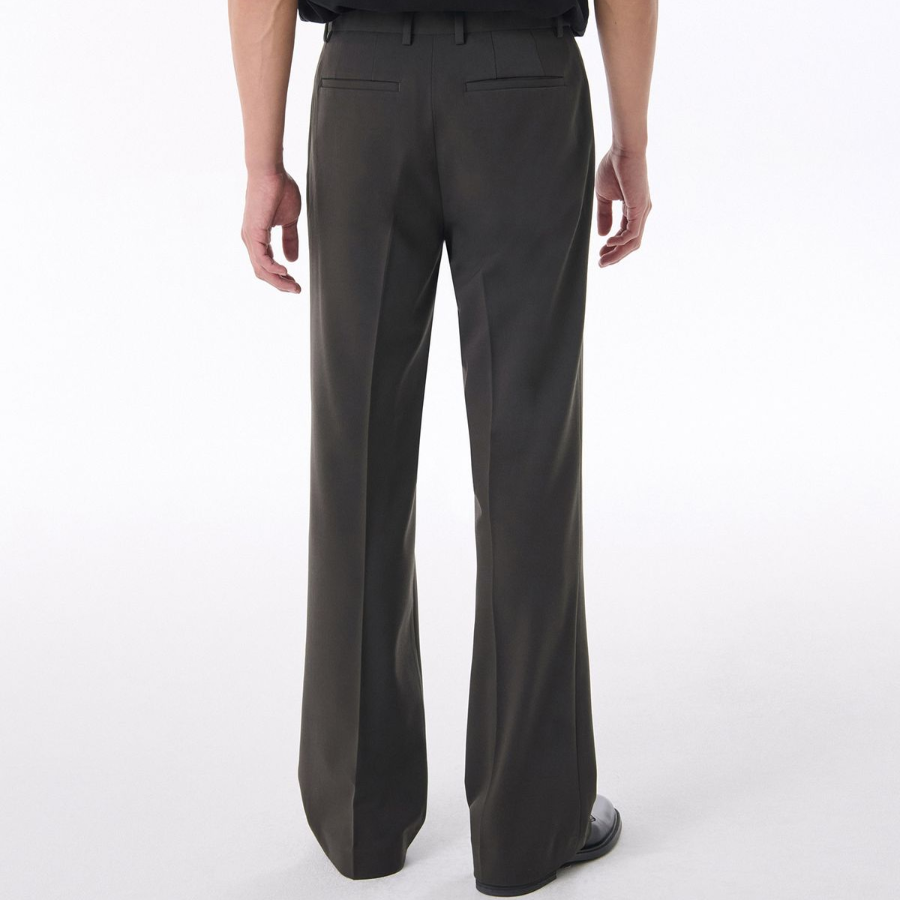 [Cooltandard] Flare Hidden Banding Slacks [Gunmetal]