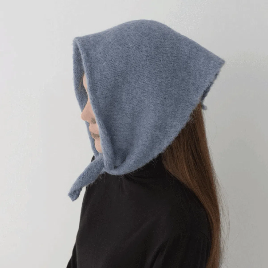 Тёплый вязаный хеадскарф "Kkoya" — уютный акцент в стиле ретро для зимних образов