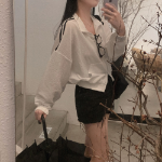 Винтажные джинсовые шорты с потертостями Mitsu, A-силуэт, высокая посадка