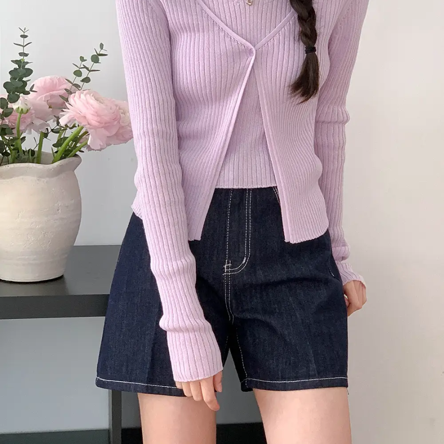 Джинсовые шорты из невыцветающего сырого денима Koov