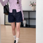 Джинсовые шорты из невыцветающего сырого денима Koov