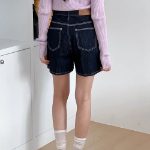 Джинсовые шорты из невыцветающего сырого денима Koov