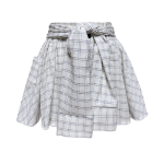 Клетчатая юбка-шорты с запахом и завязками Kiri