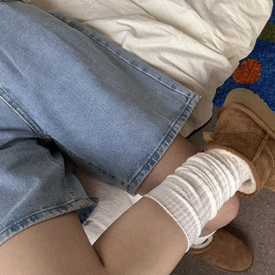 Джинсовые шорты с винтажной стиркой SummerSpring, 5/8, high-waist, big size