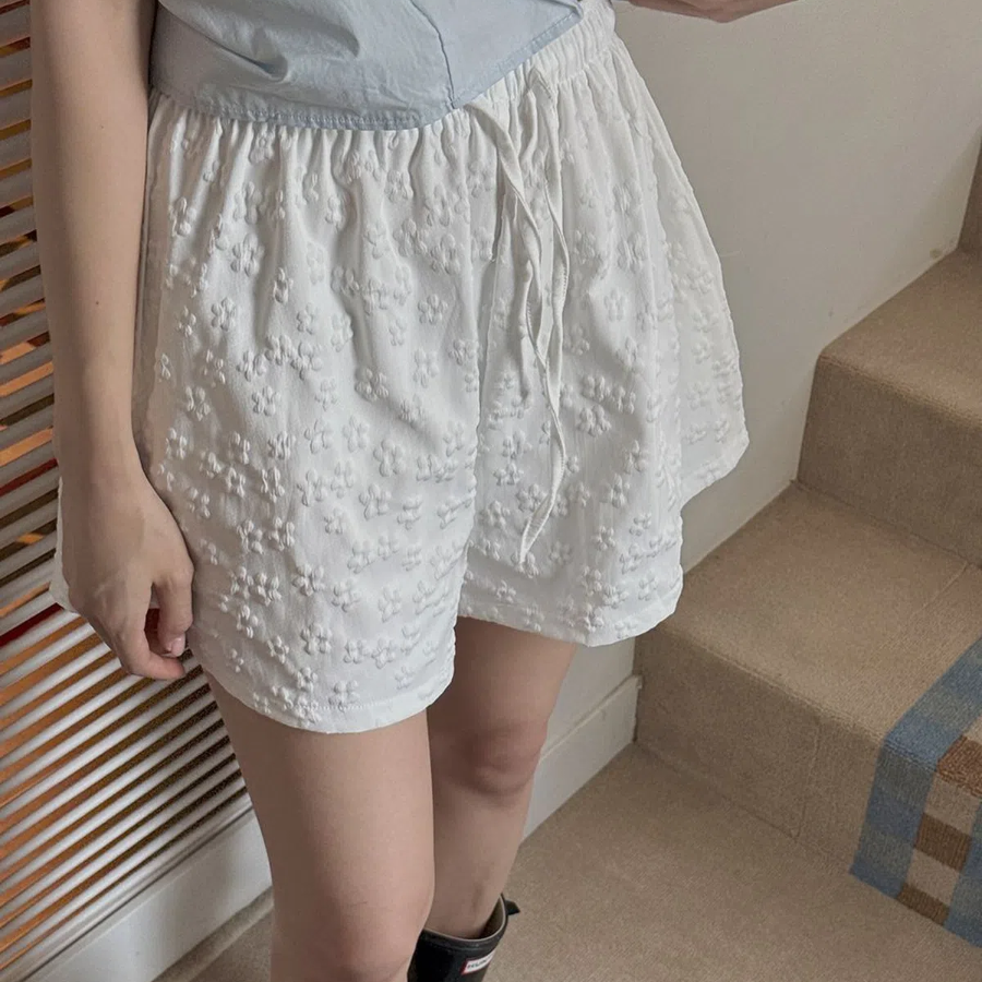 Шорты-брюки с цветочным принтом и бантом Objet