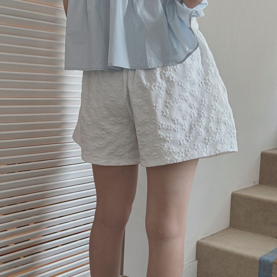 Шорты-брюки с цветочным принтом и бантом Objet