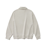 Melange Master Oversized Collar Half-Zip Sweatshirt – Cream