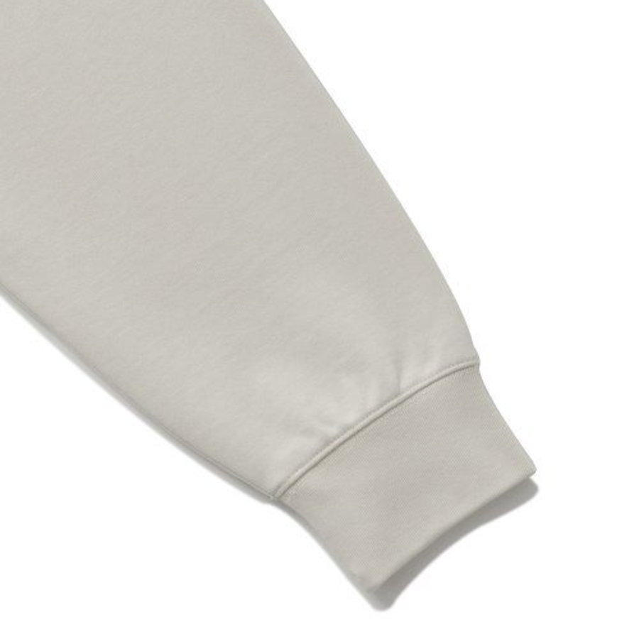 Melange Master Oversized Collar Half-Zip Sweatshirt – Cream