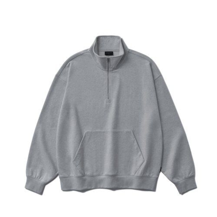 Melange Master Oversized Half-Zip Sweatshirt – Grey
