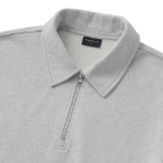 Melange Master Oversized Collar Half-Zip Hoodie – Light Grey