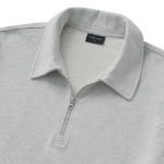 Melange Master Oversized Collar Half-Zip Hoodie – Light Grey