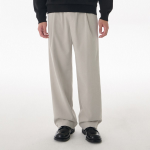 [Cooltandard] Brushed One Tuck Wide Banding Pants [Cream]