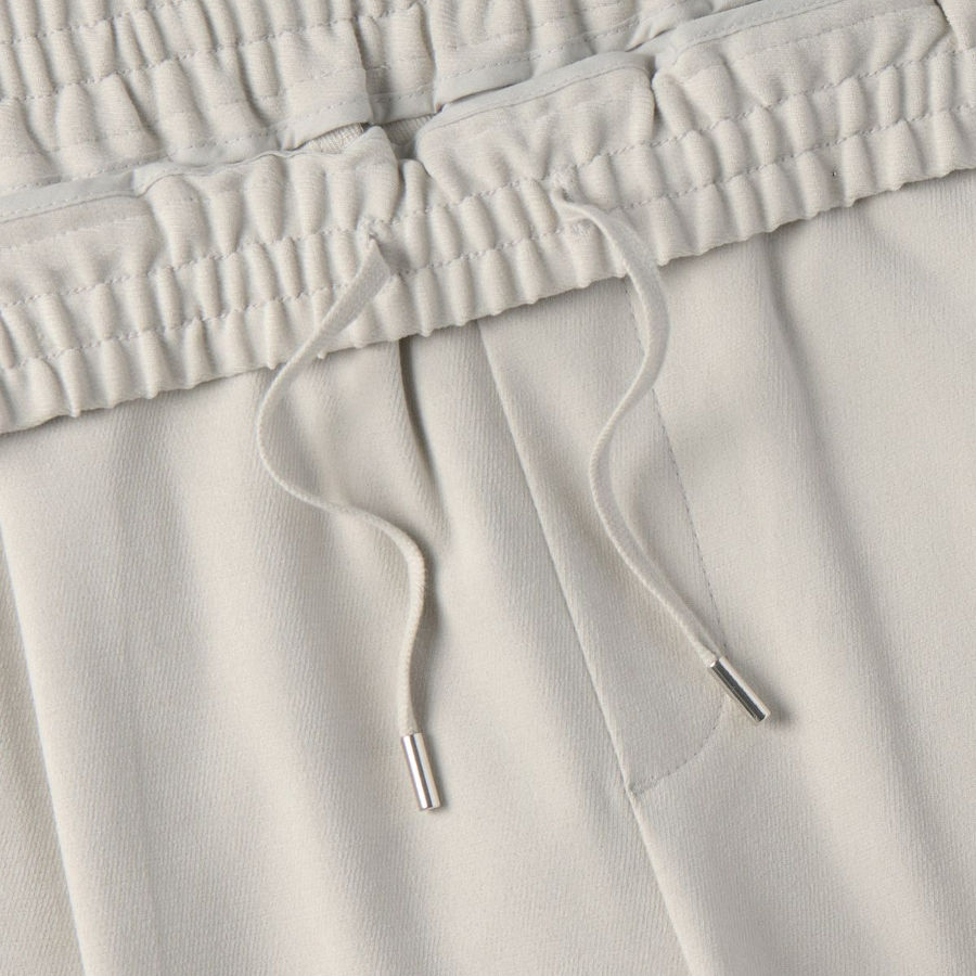 [Cooltandard] Brushed One Tuck Wide Banding Pants [Cream]