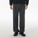 [Cooltandard] Brushed One Tuck Wide Banding Pants [Gunmetal]