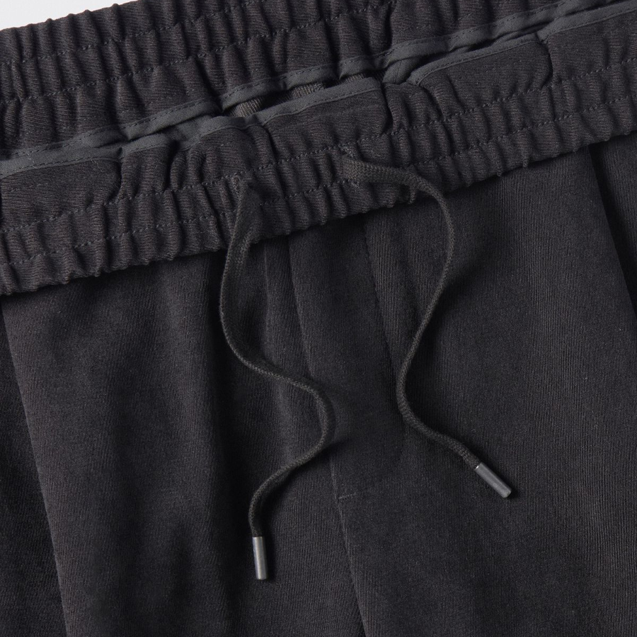 [Cooltandard] Brushed One Tuck Wide Banding Pants [Gunmetal]