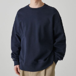 Musinsa Standard Flat Terry Raw Edge Cutting Oversized Sweatshirt – Navy