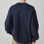 Musinsa Standard Flat Terry Raw Edge Cutting Oversized Sweatshirt – Navy
