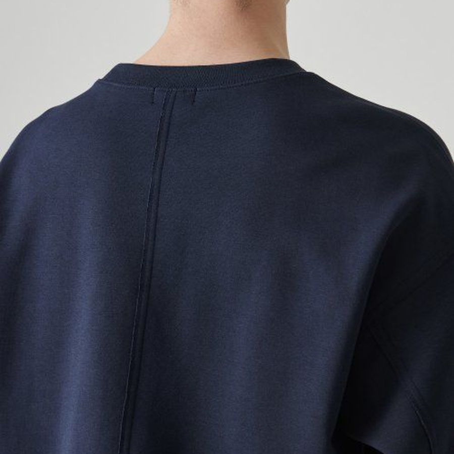 Musinsa Standard Flat Terry Raw Edge Cutting Oversized Sweatshirt – Navy