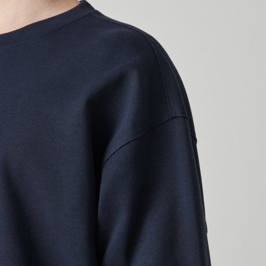 Musinsa Standard Flat Terry Raw Edge Cutting Oversized Sweatshirt – Navy