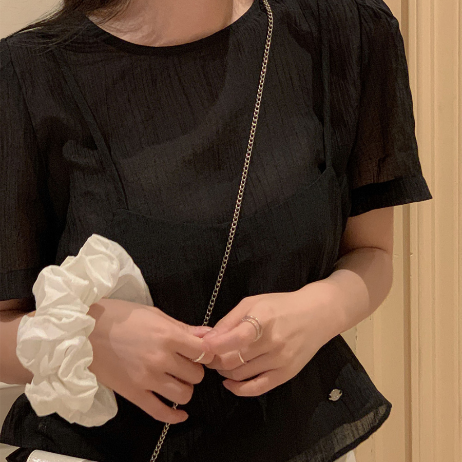 Cherry Blossom Layered Bustier Blouse Set